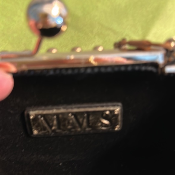 Black Leather with gold studs evening bag! - Picture 2 of 5